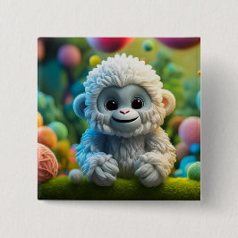 Ein niedliches Yeti aus Garn Button