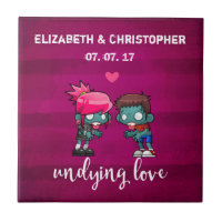 Ein Niedliches Zombie-Paar, das Liebe-Hochzeit auf