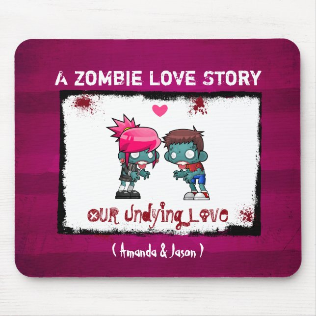 Ein Niedliches Zombie-Paar: Eine Zombie-Liebe Mousepad (Vorne)