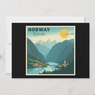 Ein nostalgischer klassischer Reiseplakat – Norweg Einladung
