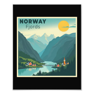 Ein nostalgischer klassischer Reiseplakat – Norweg Fotodruck