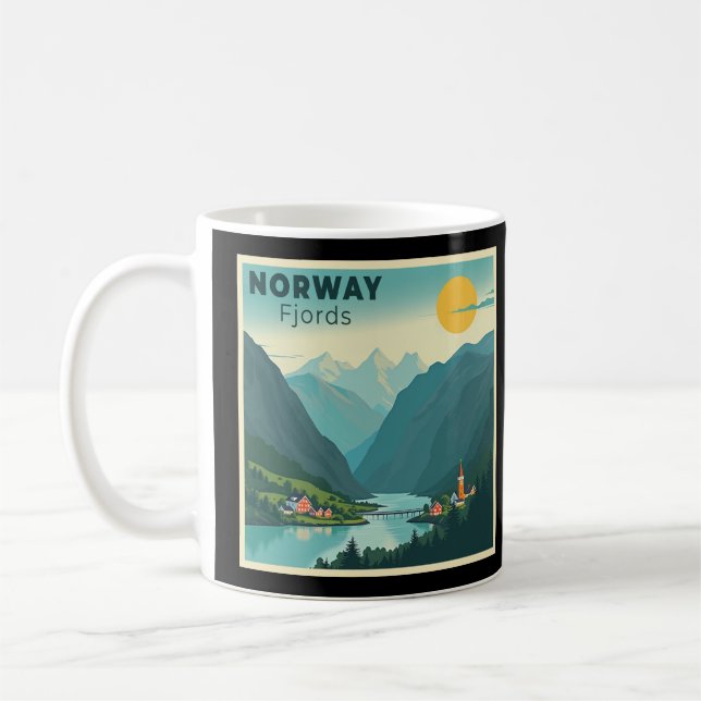 Ein nostalgisches Classic Travel Poster - Norwegen Kaffeetasse (Links)