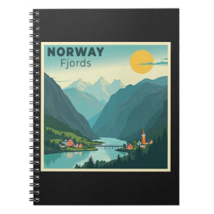 Ein nostalgisches Classic Travel Poster - Norwegen Notizblock