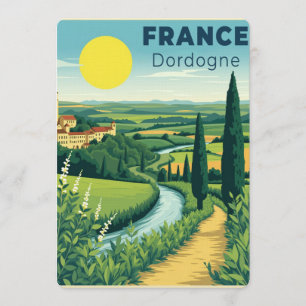 Ein nostalgisches klassisches Reiseplakat Frankrei Einladung