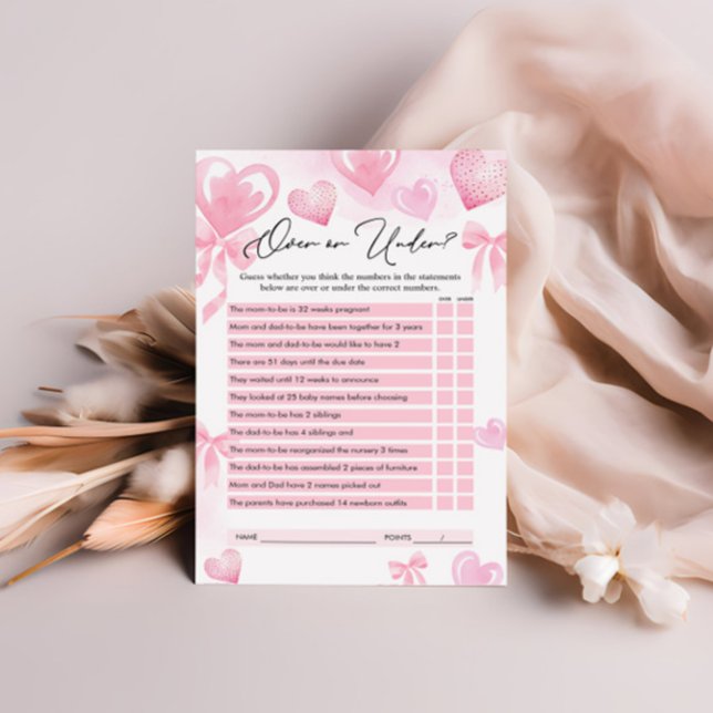 Ein oder unter Spiel, Valentines Baby Shower Game (Von Creator hochgeladen)