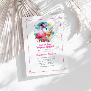 Ein oder Zwei Grad Heißerer Heißrosa-Flamingo-Absc Einladung