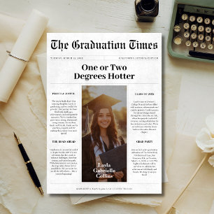 Ein oder zwei Grad Hotter Abschluss Zeitung Einladung