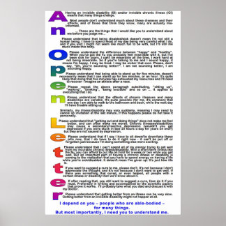 Ein offener Brief an diejenigen ohne chronische Kr Poster