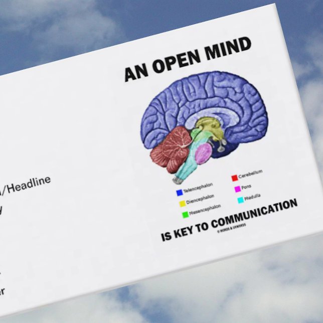 Ein offener Verstand ist Schlüssel zur Visitenkarte (Customizable business card featuring the human brain for any communicator with an open mind!)
