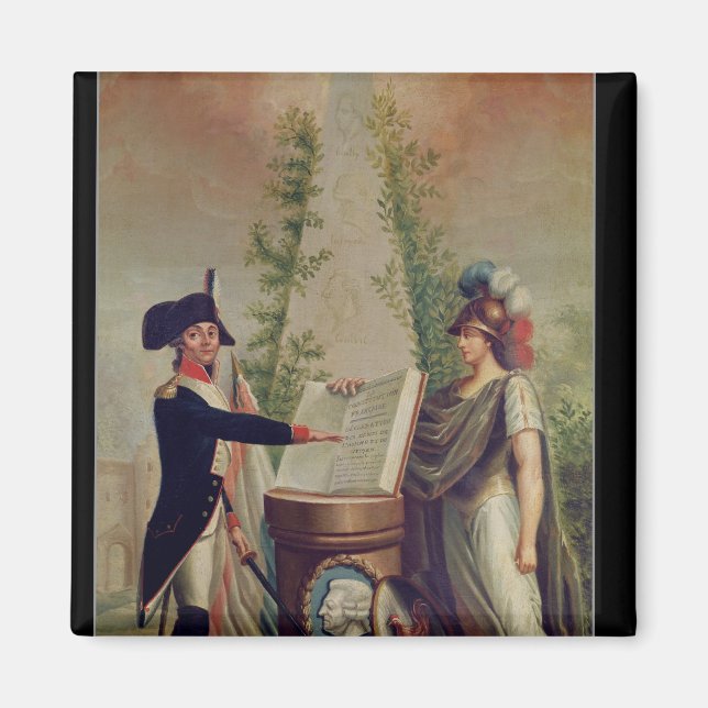 Ein Offizier der Nationalgarde, der einen Eid schw Magnet (Vorne)