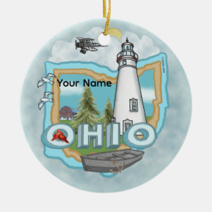 Ein Ohio-Leuchtturm Keramik Ornament