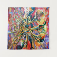 Ein Ölgemälde auf der Leinwand. Musik, das Mädchen