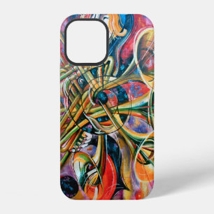 Ein Ölgemälde auf Leinwand. Musik, das Mädchen spi iPhone 12 Hülle