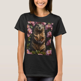 Ein olympisches Marmot, umgeben von Rhododendron T-Shirt