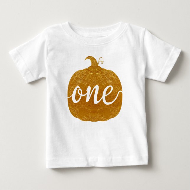 "Ein " |One jähriger Baby|new baby| goldener Baby T-shirt (Vorderseite)