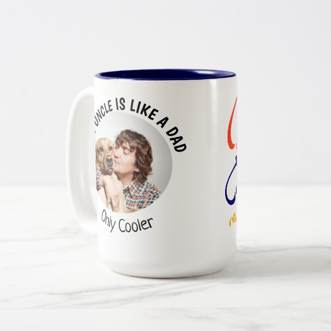 Ein Onkel ist wie ein Vater ...Dog Custom Foto Zweifarbige Tasse (Vorderseite Links)
