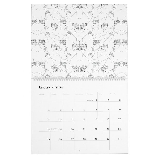 Ein optisch ansprechendes Design, das eine Mischun Kalender (Jan 2026)