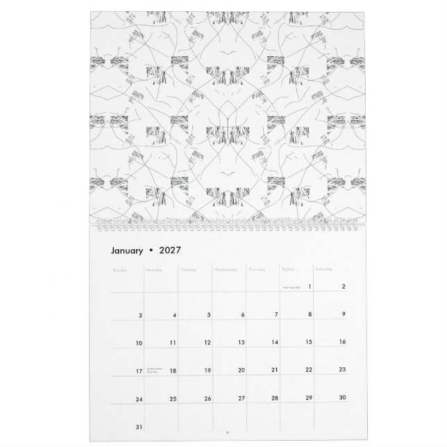 Ein optisch ansprechendes Design, das eine Mischun Kalender (Jan 2027)