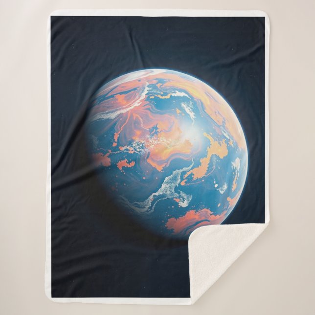 Ein orange-blauer Planet Sherpadecke (Vorderseite)
