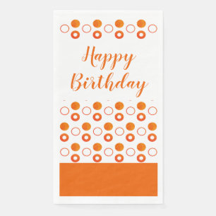 Ein orangefarbener Geburtstag Serviette