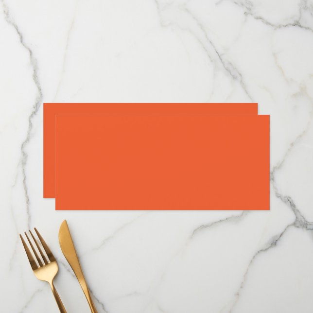 ein orangefarbener Hintergrund Menükarte (Vorderseite/Rückseite Beispiel)