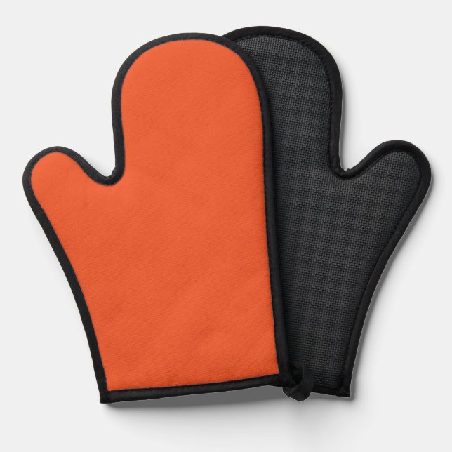 ein orangefarbener Hintergrund mit schwarzer Grenz Ofenhandschuh (Vorderseite/Rückseite)