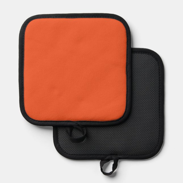 ein orangefarbener Hintergrund mit schwarzer Grenz Topflappen (Vorderseite/Rückseite)
