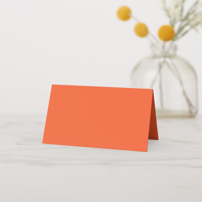 ein orangefarbener Hintergrund Platzkarte (Vorderseite)