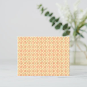 ein orangefarbener weißer Hintergrund mit kleinen  Postkarte
