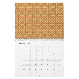 Ein orangefarbenes, gelbes und braunes symmetrisch kalender