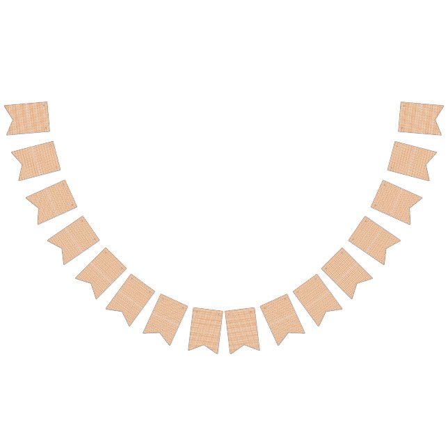 ein orangefarbenes und weißes Muster auf weißem Hi Wimpelkette (Alle)