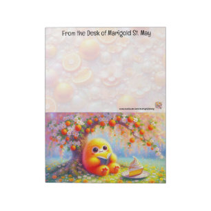 Ein Orangenblüten-Monster-Notizblock Notizblock