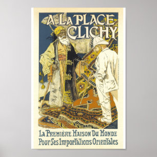 Ein Ort Clichy Vintage französische Werbung Poster