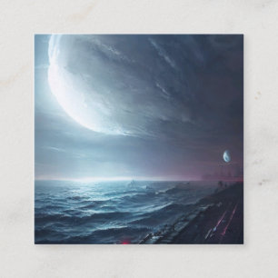 Ein Ort der Fantasie mit einem strahlenden Mond Quadratische Visitenkarte