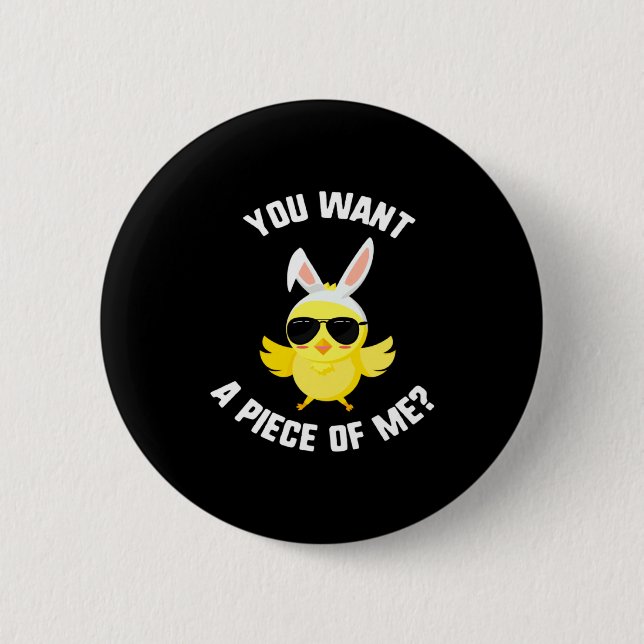 Ein Oster-Wunschstück Huhn-Sonnenbrille Button (Vorderseite)