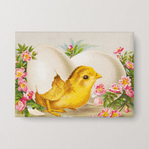 "Ein Osterangebot" Vintage-Victorian-Karte, 1884 Button