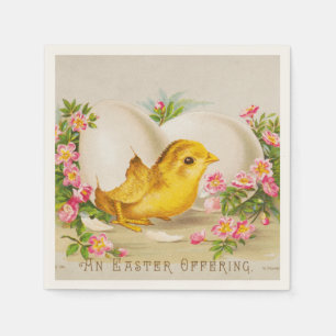 "Ein Osterangebot" Vintage-Victorian-Karte, 1884 Serviette