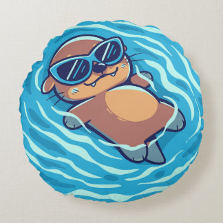 Ein Otterguter Sommer Rundes Kissen