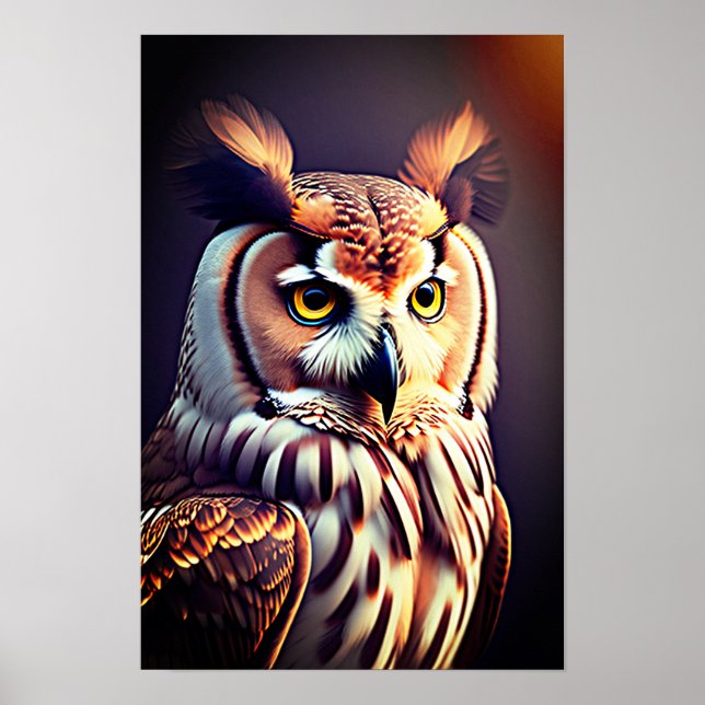 Ein Owl-Portrait Poster (Vorne)