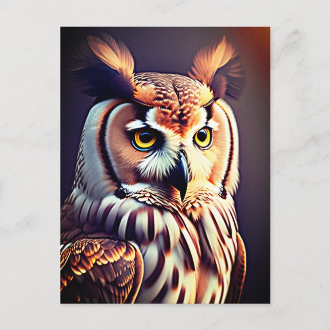 Ein Owl-Portrait Postkarte (Vorderseite)
