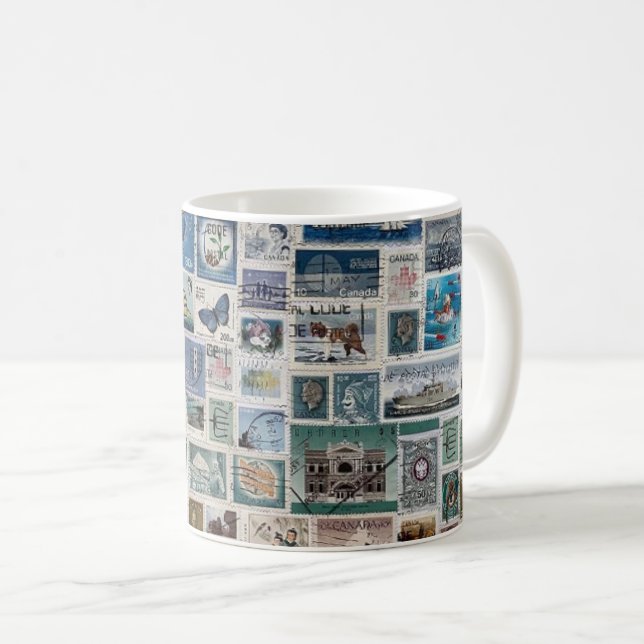 Ein Ozean der Briefmarke - Kaffeetasse (VorderseiteRechts)