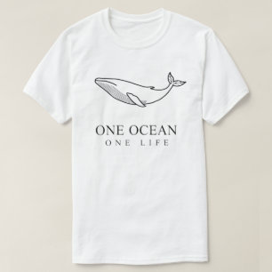 *Ein Ozean Ein Leben - Minimalistische Wal-Linienk T-Shirt