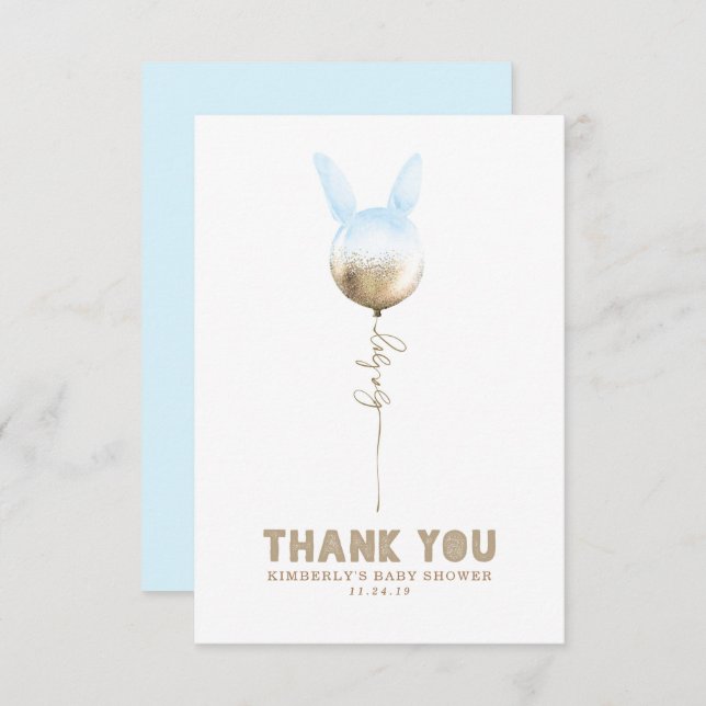 Ein paar Bunny Balloon Baby Dusche Klein Danke (Vorne/Hinten)
