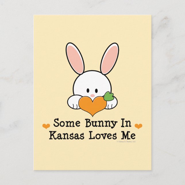 Ein paar Bunny in Kansas Lieben Me Postcard Postkarte (Vorderseite)