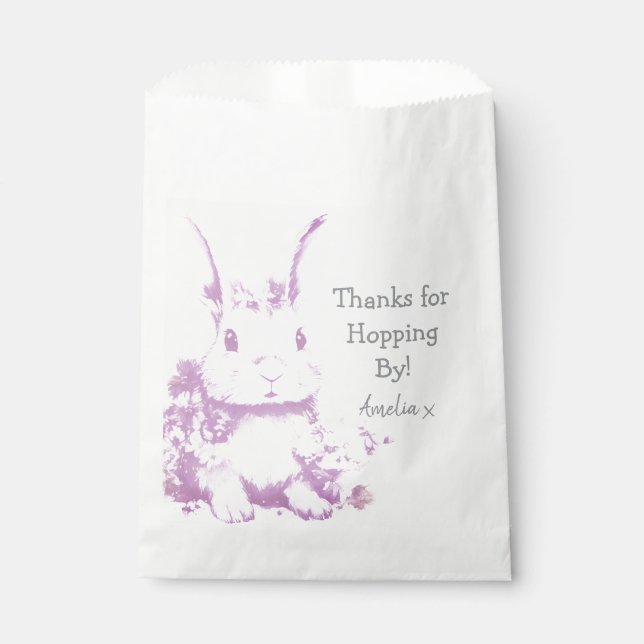 Ein paar Bunny kommt mit Baby Dusche Geschenktütchen (Vorderseite)