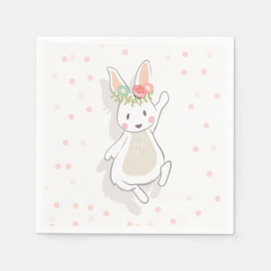 Ein paar Bunny Paper Napkin Erste Pink Girl Ostern Serviette