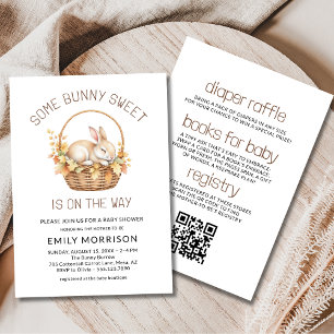 Ein paar Bunny Sweet Gender Neutral Fall Baby Dusc Einladung