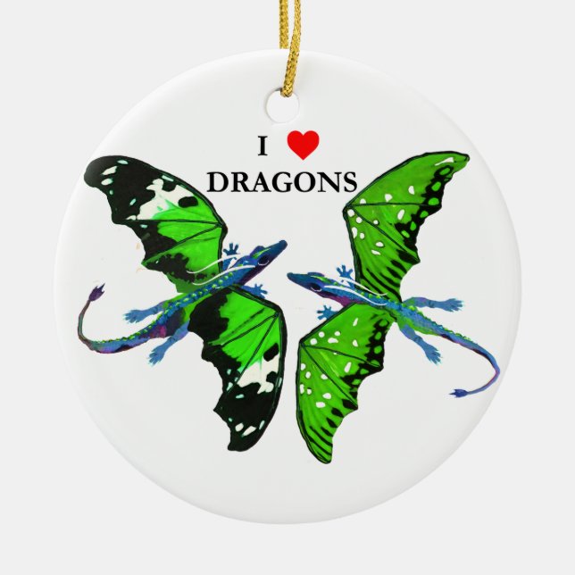 Ein Paar Drachen Keramikornament (Vorne)