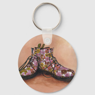 Ein Paar Geschätzte Blumenstiefel Schlüsselanhänger