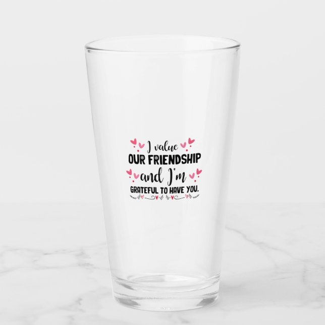 Ein paar Geschenke schätze ich unsere Freunde Glas (Vorderseite)